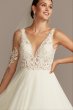 Lace Applique Illusion Chiffon Tall Wedding Dress Galina Signature 4XLSWG842