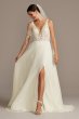 Lace Applique Illusion Chiffon Tall Wedding Dress Galina Signature 4XLSWG842