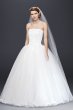 Extra Length Strapless Wedding Dress with Beading David's Bridal Collection 4XLT8017