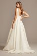 Cummerbund Satin Ball Gown Wedding Dress David's Bridal Collection 4XLV3848