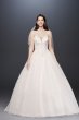 Hand-Beaded Illusion Bodice Wedding Dress David's Bridal Collection 4XLV3849