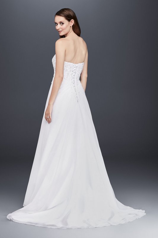 Strapless Chiffon Tall Wedding Dress with Drape David's Bridal Collection 4XLV9409