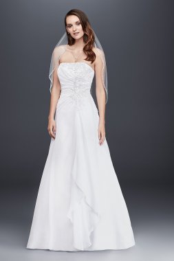 Strapless Chiffon Tall Wedding Dress with Drape David's Bridal Collection 4XLV9409