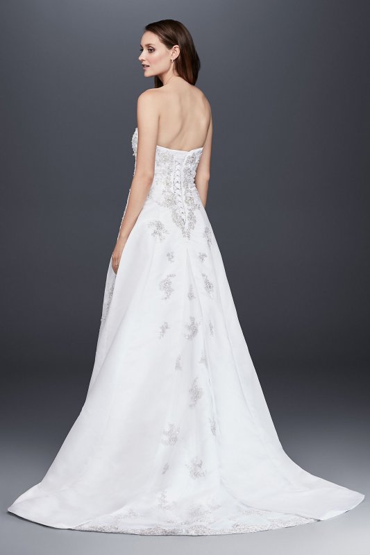 Extra Length Corset Back Wedding Dress with Drape David's Bridal Collection 4XLV9665