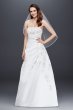 Extra Length Corset Back Wedding Dress with Drape David's Bridal Collection 4XLV9665