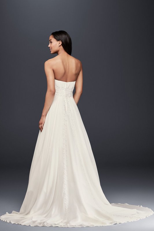 Soft Chiffon Wedding Dress with Empire Waist David's Bridal Collection 4XLV9743