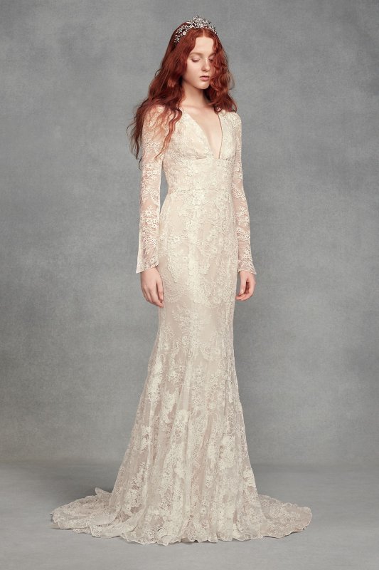 White by Vera Wang Lace Bell Sleeve Wedding Dress White by Vera Wang 4XLVW351428