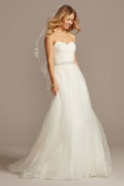 Extra Length Strapless Sweetheart Wedding Dress David's Bridal Collection 4XLWG3802