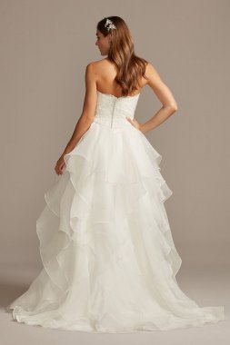 Pleated A-Line Plus Size Wedding Dress with Slit DB Studio 9WG4029