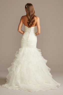 Organza Mermaid Wedding Dress with Lace-Up Back David's Bridal Collection 4XLWG3832