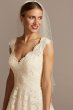 V-Neck Scalloped Lace and Tulle Wedding Dress David's Bridal Collection 4XLWG3850