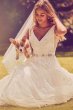 Tulle and Mikado V-Neck Ball Gown Wedding Dress David's Bridal Collection 4XLWG3877