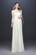 3/4 Sleeve Crepe Maternity Sheath Wedding Dress David's Bridal Collection 4XLWG3921