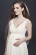 Chiffon V-Neck Tea-Length Maternity Wedding Dress David's Bridal Collection 4XLWG3922