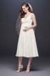 Chiffon V-Neck Tea-Length Maternity Wedding Dress David's Bridal Collection 4XLWG3922