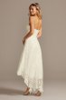 Tea-Length High-Low Corded Lace Wedding Dress Galina 4XLWG3925