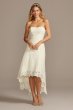 Tea-Length High-Low Corded Lace Wedding Dress Galina 4XLWG3925