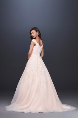 Pearl Trimmed Off-the-Shoulder Wedding Dress David's Bridal Collection WG3984