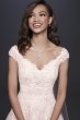 Applique Off-the-Shoulder Ball Gown Wedding Dress David's Bridal Collection 4XLWG3940