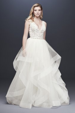 Tulle Tiered Ball Gown Wedding Skirt David's Bridal Collection 4XLWG3946