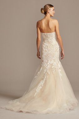 Beaded Floral Lace and Tulle Mermaid Wedding Dress David's Bridal Collection 4XLWG3964