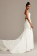 Sheer Back Tall Wedding Dress with Lace Train 4XLWG3989