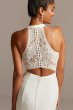 Sheer Back Tall Wedding Dress with Lace Train 4XLWG3989