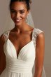 Beaded Keyhole Back Tall Chiffon Wedding Dress David's Bridal 4XLWG4003