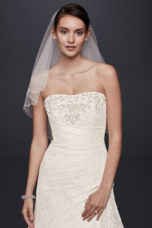 Lace Wedding Dress with Beading and Side Split David's Bridal Collection 4XLYP3344