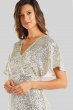 Allover Sequin Wrap Midi Wedding Dress with Godets RM Richards 5922