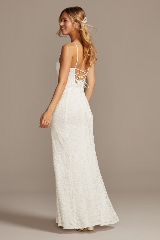 Halter Keyhole Lace Dress with Lace-Up Back DB Studio 650711