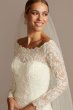 Petite Off-The-Shoulder Lace A-Line Wedding Dress Oleg Cassini 7CWG765