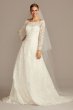 Petite Off-The-Shoulder Lace A-Line Wedding Dress Oleg Cassini 7CWG765