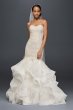 Petite Scroll Lace Trumpet Wedding Dress Oleg Cassini 7CWG769