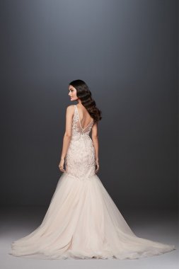 Detachable Sleeves and Train Tall Wedding Dress Galina Signature 4XLLSSWG881