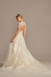 Cap Sleeve Lace Illusion Petite Wedding Dress Oleg Cassini 7CWG833