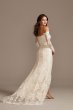 Large Floral Lace Long Sleeve Petite Wedding Dress Melissa Sweet 7MS161225