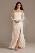 Large Floral Lace Long Sleeve Petite Wedding Dress Melissa Sweet 7MS161225