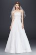 Petite Split Front Wedding Dress with Cap Sleeves David's Bridal Collection 7NTV9010