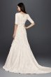 Petite Trumpet Wedding Dress with 3/4 Sleeves David's Bridal Collection 7SLYP3344