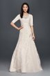 Petite Trumpet Wedding Dress with 3/4 Sleeves David's Bridal Collection 7SLYP3344