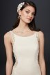 Beaded Illusion and Crepe Petite Wedding Dress Galina Signature 7SV771