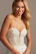 Beaded Brocade Embellished Petite Wedding Dress Galina Signature 7SWG835