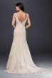 Petite Beaded Lace Wedding Dress with Cap Sleeves David's Bridal Collection 7T9612