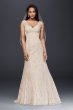 Petite Beaded Lace Wedding Dress with Cap Sleeves David's Bridal Collection 7T9612