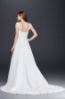 Petite A-line Wedding Dress with Cap Sleeves David's Bridal Collection 7V9010