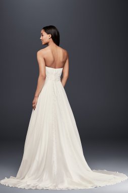 Pleated Tulle Flutter-Back Sheath Wedding Dress White by Vera Wang VW351448