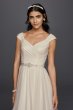 Petite Tulle A-line Wedding Dress and Beaded Sash David's Bridal Collection 7WG3787