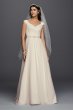 Petite Tulle A-line Wedding Dress and Beaded Sash David's Bridal Collection 7WG3787