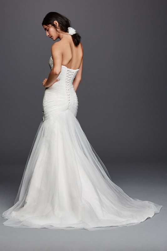 Petite Strapless Mermaid Tulle Wedding Dress David's Bridal Collection 7WG3791